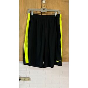Nike Dri-FIT Shorts Men's Medium Black Neon Yellow Athletic Gym